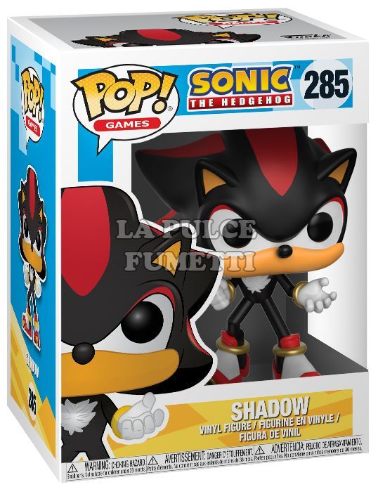 SONIC THE HEDGEHOG: SHADOW  - VINYL FIGURE #  285 - POP FUNKO 